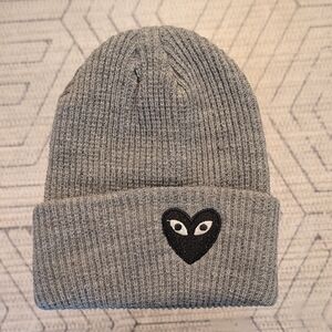 Gray Kids Beanie with Heart Design